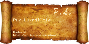 Pur Lukrécia névjegykártya
